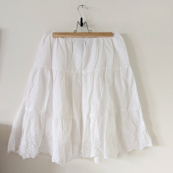 Warehouse One Cotton Tiered Skirt - Picture 1 of 3